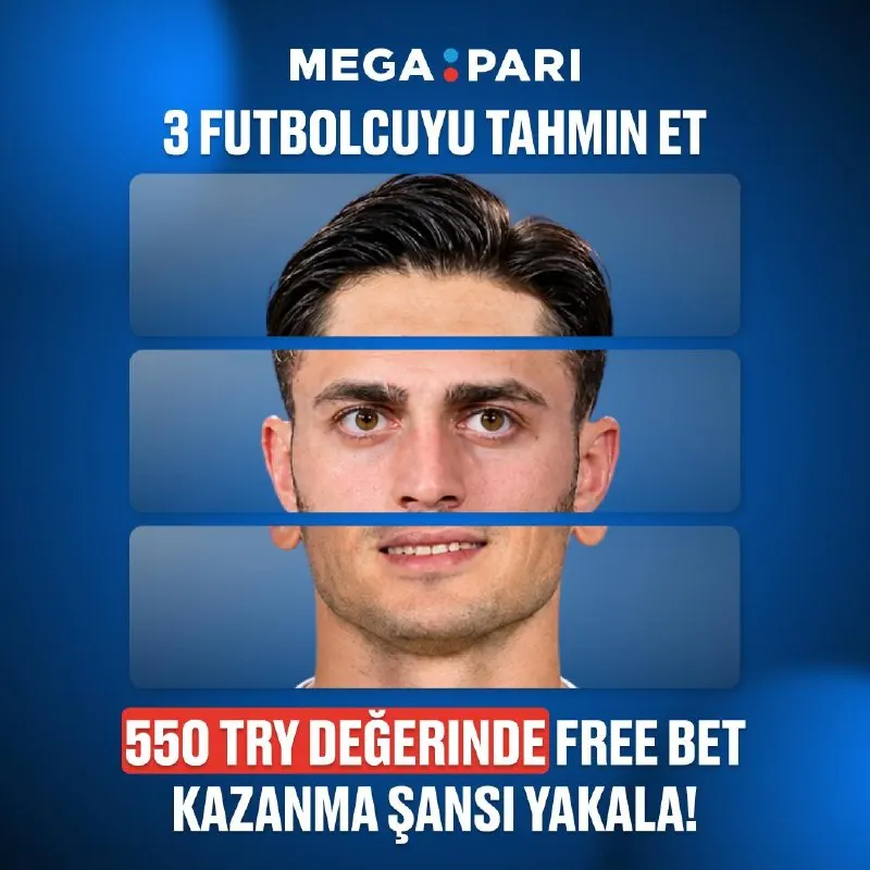 Megapari Telegram: ⭐ ÜÇ FUTBOLCUYU TAHMİN ET! 🧩 Görseldeki yüz tek bir oyuncuya ait değil, üç…