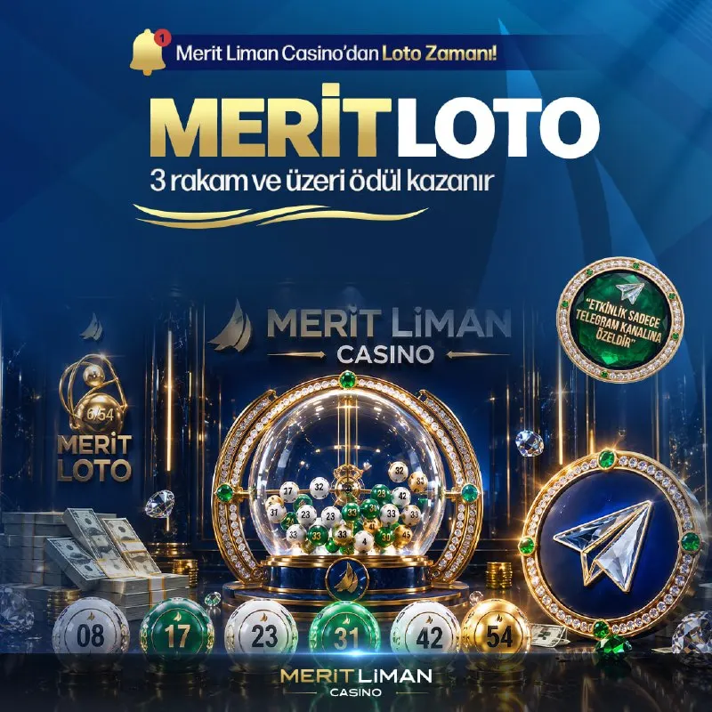 Meritliman Casino Telegram: 🎱 MERİT LOTO HAFTASI BAŞLADI! 🚨 1'den 54'e kadar 6 sayı seç, büyük ödülleri…