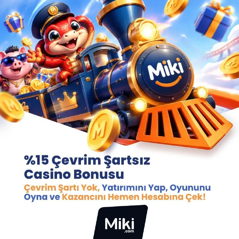 Miki Telegram: 🔝 %15 Çevrim Şartsız Casino Yatırım Bonusu 💵4.000 TL'ye kadar çevrimsiz casino…