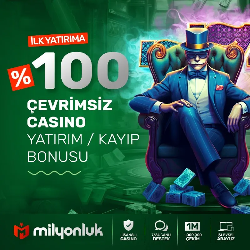 Milyonluk Telegram: ⚡️ %100 Çevrimsiz İlk Yatırım / Kayıp Bonusu Milyonluk'ta hala ilk yatırımınızı…
