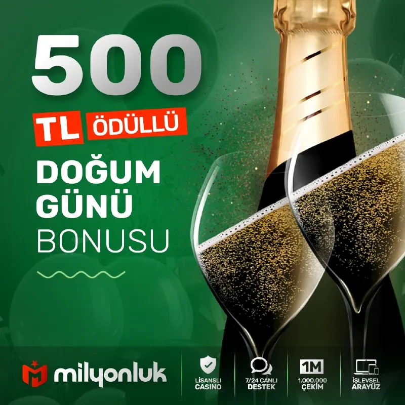 Milyonluk Telegram: 🎉 Doğum Günü Bonusu 🎂 Doğum günleri Milyonluk'da her zamankinden daha özel!…