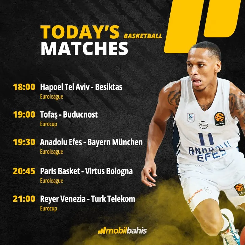 Mobilbahis Telegram: 🏀 14 October brings EuroLeague and EuroCup action as Hapoel Tel Aviv faces…