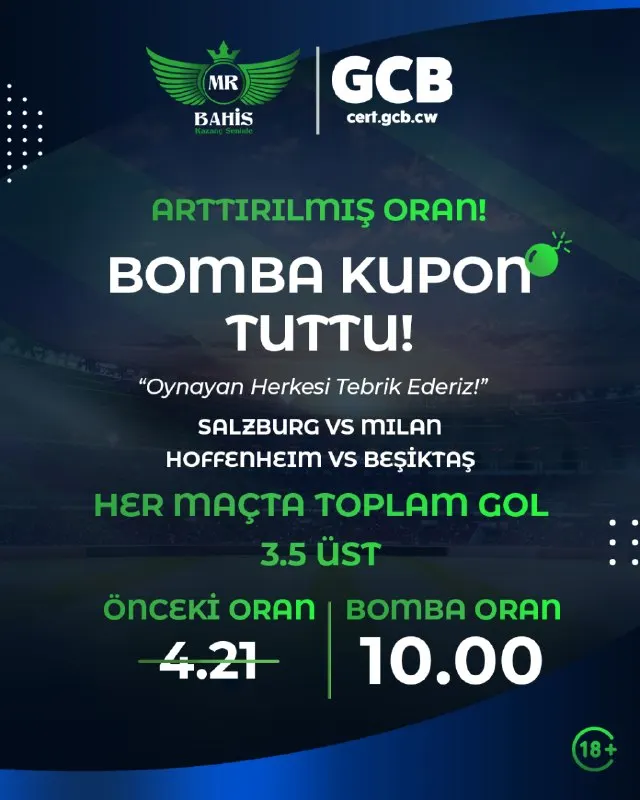 MrBahis Telegram: 💣 BOMBA KUPON TAM İSABET! 💣 ⏱ MrBahis'in 10 oranlı bomba kuponun tuttu! 📊…