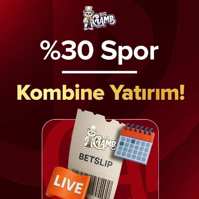 MrGamb Telegram: 🏆 Spor Tutkunları MrGamb'te 🪙 Yatırımını yap 900 ₺ Bonusunu al 🚨 Minimum 1.50…