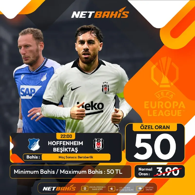 Netbahis Telegram: 😏😒🙂↔️😞😔😟 🤑ÖZEL ORAN MAÇ SONUCU BERABELİK 50 ORAN 🔥Hoffenheım - Beşiktaş🔥…