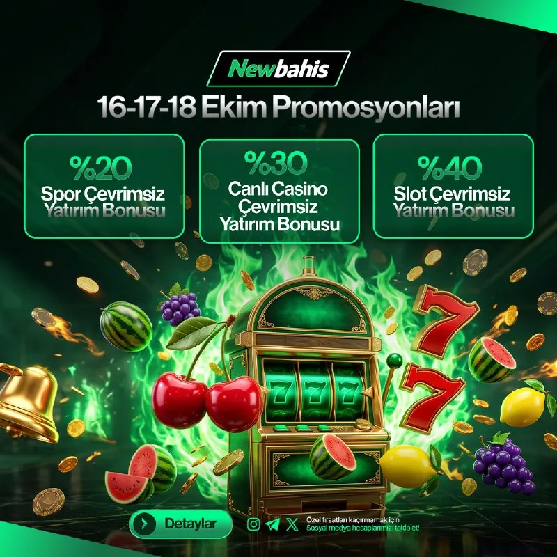 Newbahis Telegram: ✨ 16-17-18 EKİM NEWBAHİS FIRSATLARI! Üç gün boyunca farklı oyun deneyimleri…