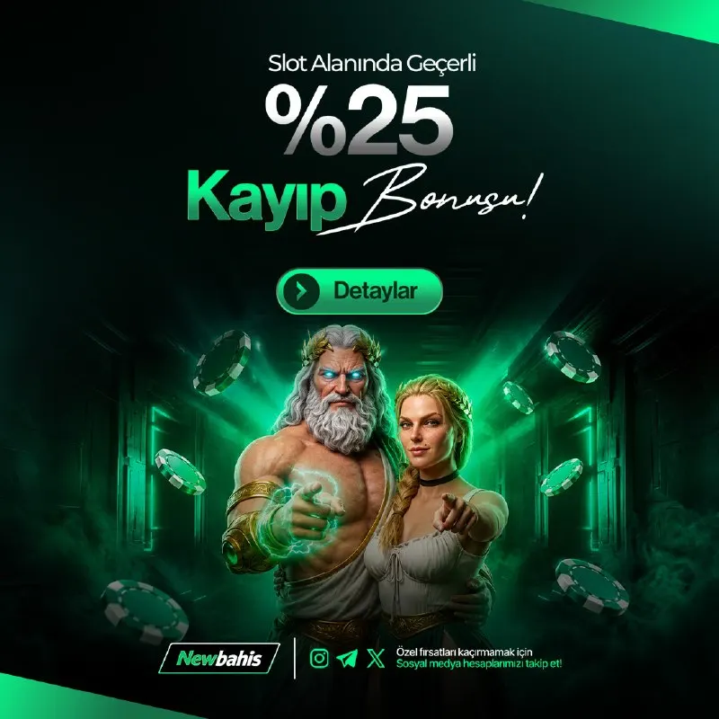 Newbahis Telegram: 🎰 KAYIPLARINDA %25 GERİ DÖNÜŞ! 🎰 Slotlarda yaşadığın kaybın %25’i bonus olarak…
