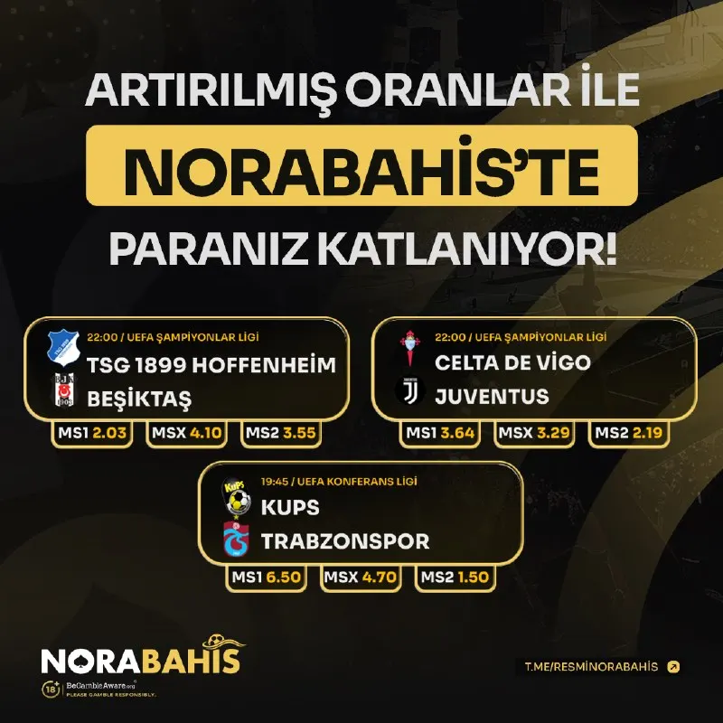 Norabahis Telegram: 🏆 Günün Karşılaşmaları İle En Yüksek Oranlarla Bahis İmkanı 👾 Arttırılmış…