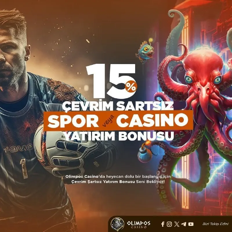Olimpos Casino Telegram: 📣 OlimposCasino'da %15 ÇEVRİM ŞARTSIZ YATIRIM BONUSU! 💰 İster Spor ister Casino…