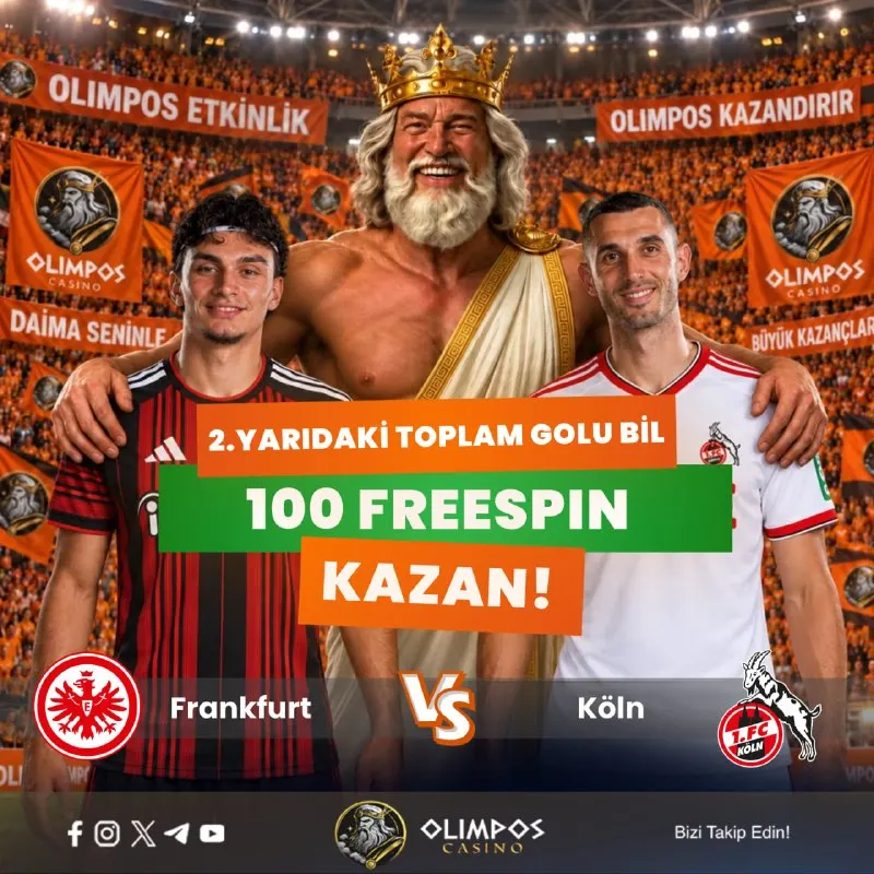 Olimpos Casino Telegram: 🤍2.Yarı Kaç Gol Olur ? 🔸Frankfurt vs Köln 🇩🇪 ⚡️Katılmak için tıkla!…