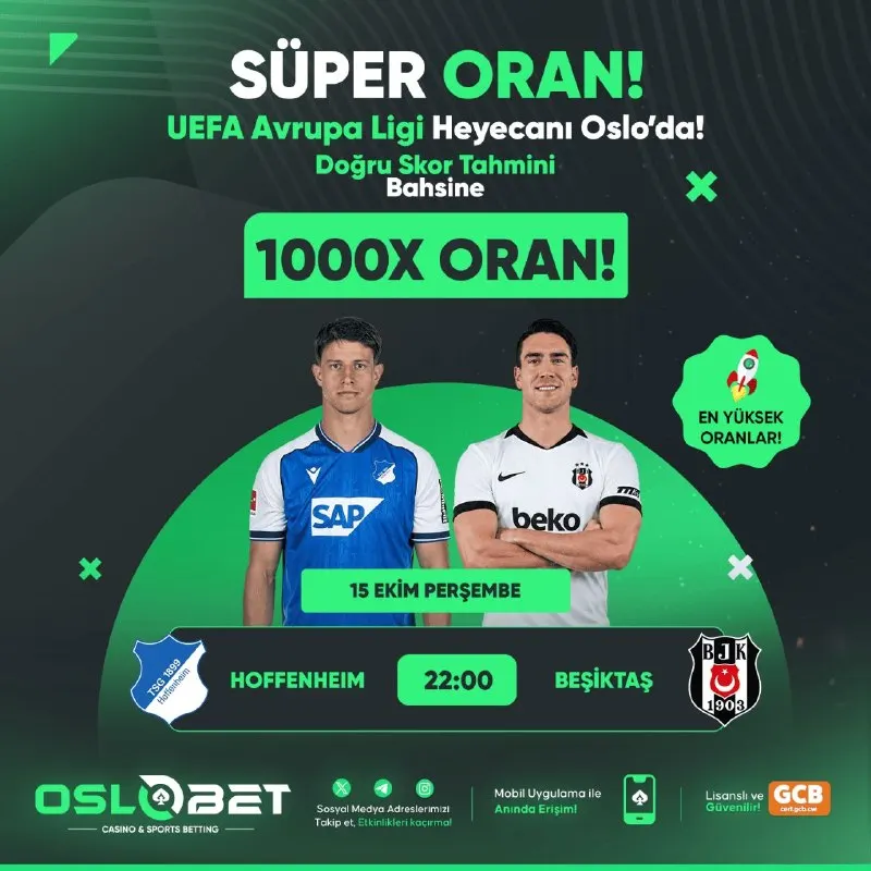 Oslobet Telegram: 🤩🤩🤩🤩🤩 🤩🤩🤩🤩🤩 ❗️ UEFA Avrupa Ligi Heyecanı OsloBet’te! 💵Doğru Skor Tahmini…