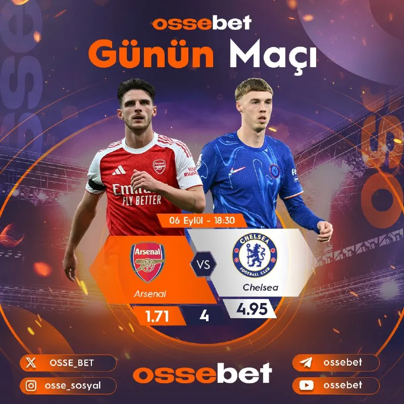 Ossebet Telegram: 🏴󠁧󠁢󠁥󠁮󠁧󠁿 İngiltere Premier Liginde Bugün Arsenal Sahasında Chelsea Takımını…