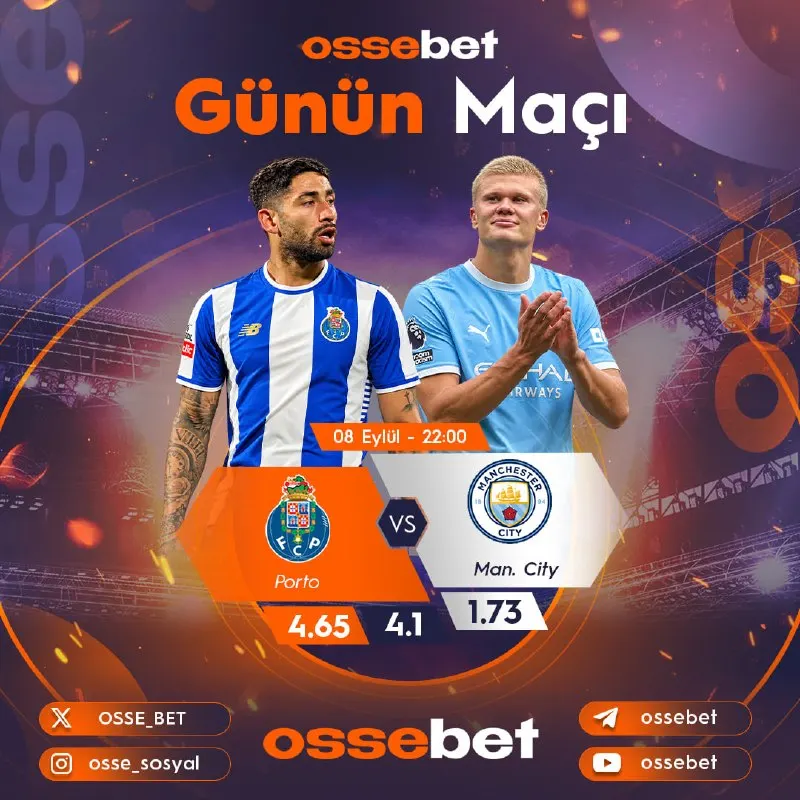 Ossebet Telegram: 🇪🇺 Şampiyonlar Ligi Grup Aşaması Maçında Bu Akşam Porto Sahasında İngiliz…
