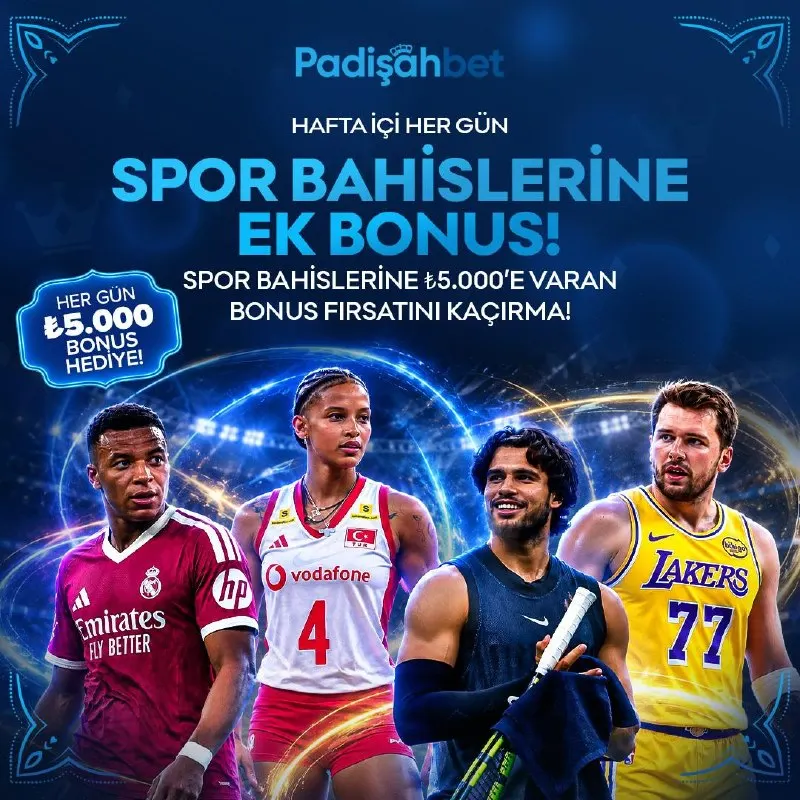 Padişahbet Telegram: 👑👑👑👑👑'te Hafta İçi Her Gün Spor Bahislerine Ek Bonus! ⚽ 1.000₺ ve üzeri spor…