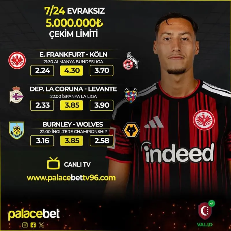 Palacebet Telegram: 🚨Günün Maçları ve En Yüksek Oranlar #PalaceBet'te! 🚨 ⚽️ E. FRANKFURT 🆚 KÖLN…