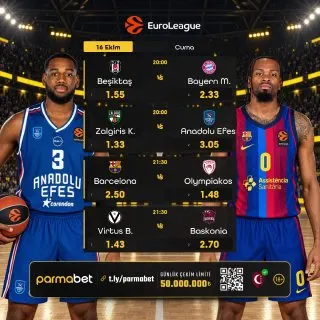 Parmabet Telegram: 🏀 EuroLeague'de Günün Maçlarında En Yüksek Oranlar Parmabet'te Sizleri…