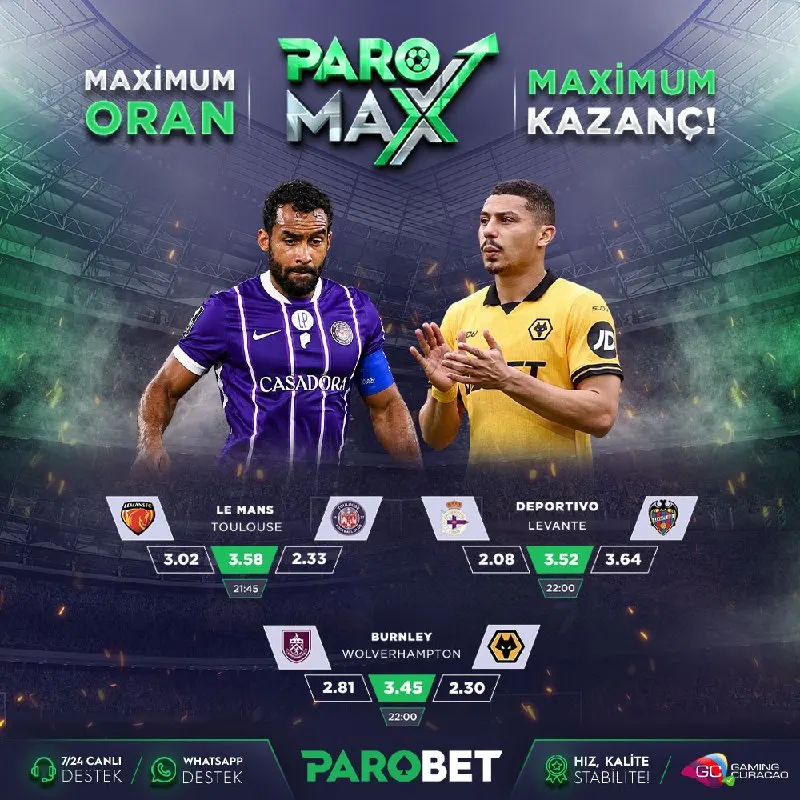 Parobet Telegram: ⬆️ #ParoMax Oranlarıyla Günün En Zorlu Maçları ⬇️ 🕒 21:45 - Le Mans ⚔️ Toulouse…