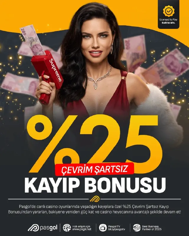 Pasgol Telegram: 🎰🔥 CANLI CASİNO’DA BONUS DESTEĞİ PASGOL’DE! 💥 %25 ÇEVRİM ŞARTSIZ KAYIP BONUSU 🎁…