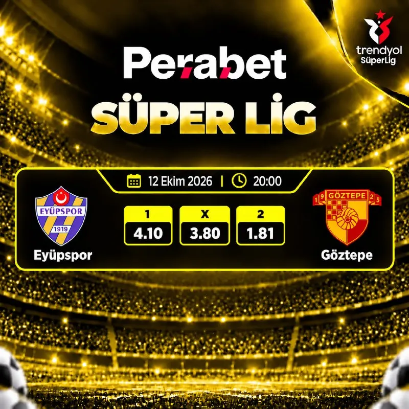 Perabet Telegram: ⚽️ Süper Lig’de Bugün! Eyüpspor 🆚 Göztepe 👉 https://t2m.co/perabetsports-t