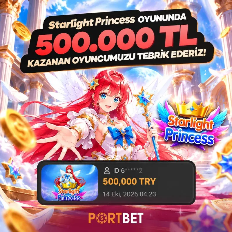 Portbet Telegram: 🔥 Portbet'te 500.000 TL'lik Kazanç! ⭐️ Star Light Princess oyununda kazanç…