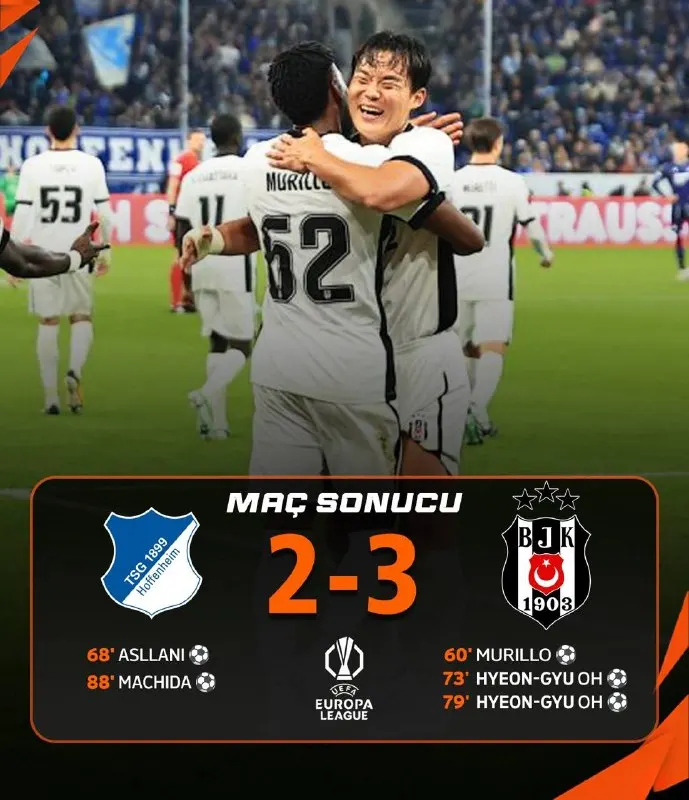 Portbet Telegram: ⚽ Hoffenheim 2-3 Beşiktaş (Maç Sonucu) 🇹🇷👏 Tebrikler Beşiktaş!