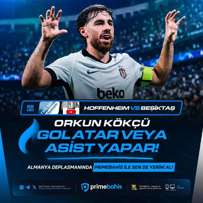Primebahis Telegram: ⚽️ #Primebahis'te Uefa Şampiyonlar Ligi Dev Oran ! Hoffenheim 🆚 Beşiktaş ⚽️…