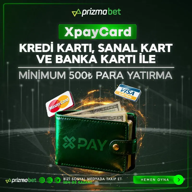 Prizmabet Telegram: 💪 En Güvenilir Yatırım Yöntemleri ile Min 5️⃣0️⃣0️⃣₺ Yatırım Fırsatı 💳 XpayCard…