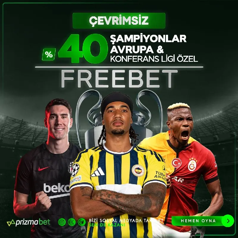 Prizmabet Telegram: 6️⃣7️⃣8️⃣9️⃣🔟 Avrupa Maçlarına Özel FREEBET 🇪🇺 Şampiyonlar Ligi 🕧 UEFA Avrupa…
