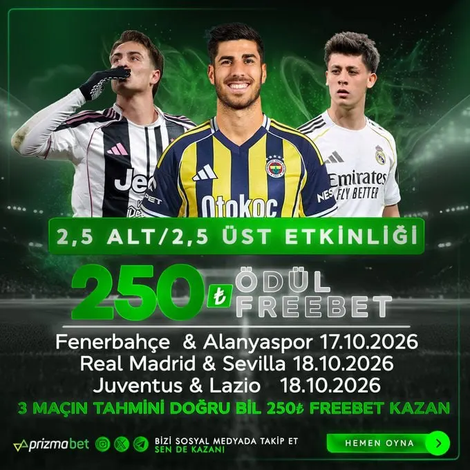 Prizmabet Telegram: 6️⃣7️⃣8️⃣9️⃣🔟 🤩❎🤩 Gol Alt & Üst Etkinliği 🥇 Fenerbahçe 🫠 Alanyaspor 🥈 Real…
