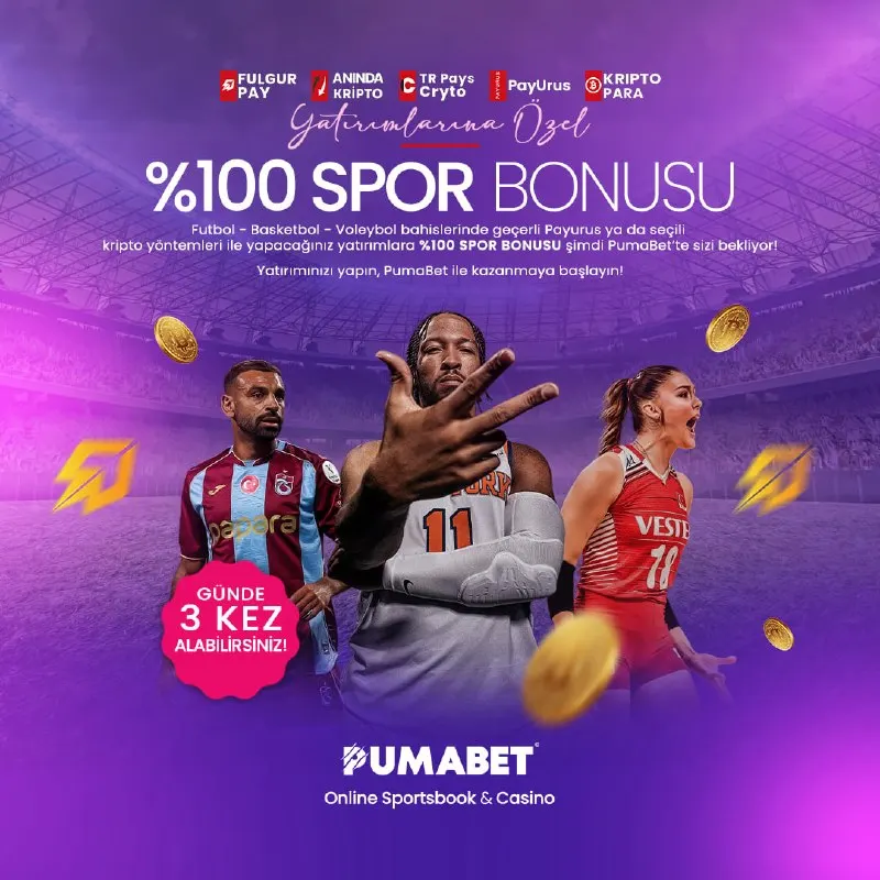 Pumabet Telegram: PAYURUS %100 SPOR BONUSU 💳 ✅ Bonus kullanımı: ⚽️🏀🏐 Sadece Futbol / Basketbol /…
