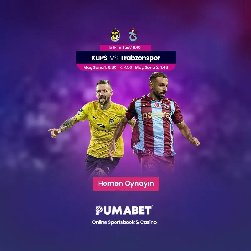 Pumabet Telegram: 🏟 19:45’te Avrupa randevusu 🏆 Konferans Ligi 🇫🇮 KuPS 🆚 🇹🇷 Trabzonspor…