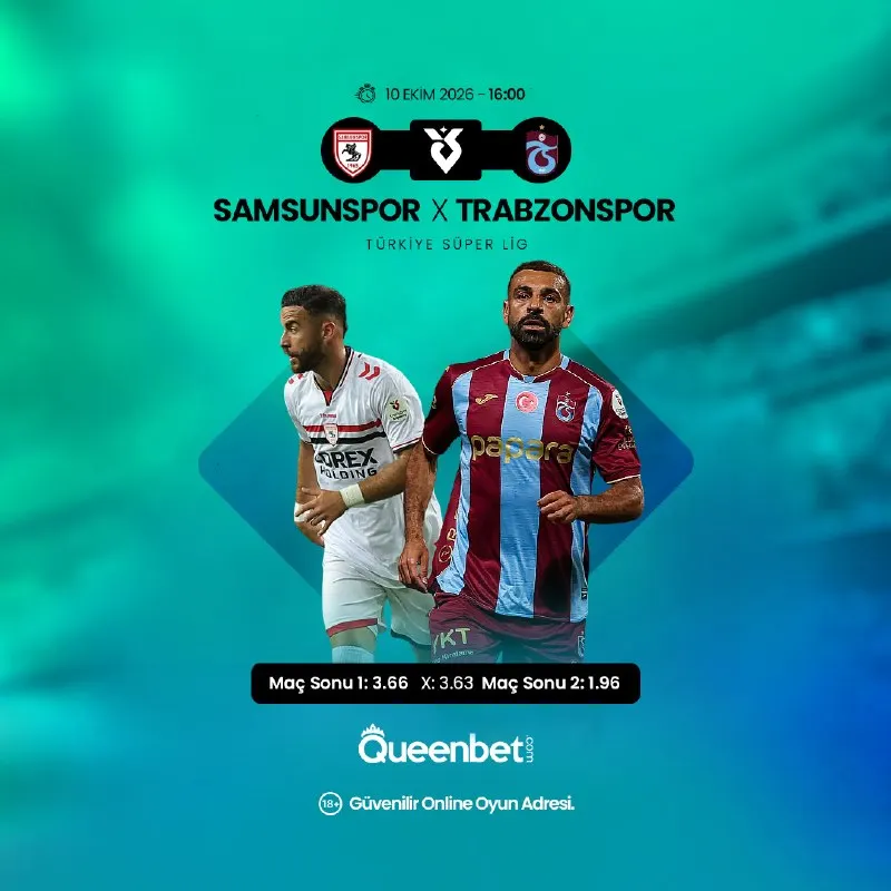 Queenbet Telegram: ⚽️ Süper Lig 7. Hafta ⏰ 16:00 Samsunspor - Trabzonspor Bu maç “ritim” maçı: Ev…