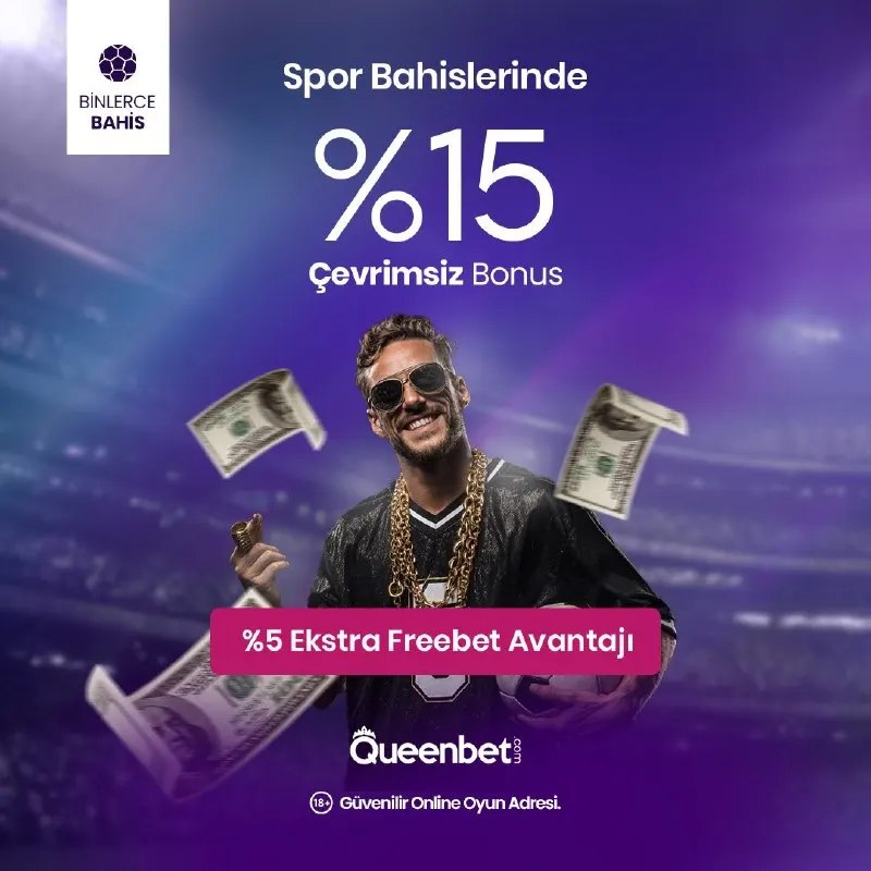 Queenbet Telegram: 💎 SPOR TUTKUNLARINA ÇİFTE AVANTAJ! 💎 🎁 %15 Çevrimsiz Yatırım Bonusu 🎁 + %5…