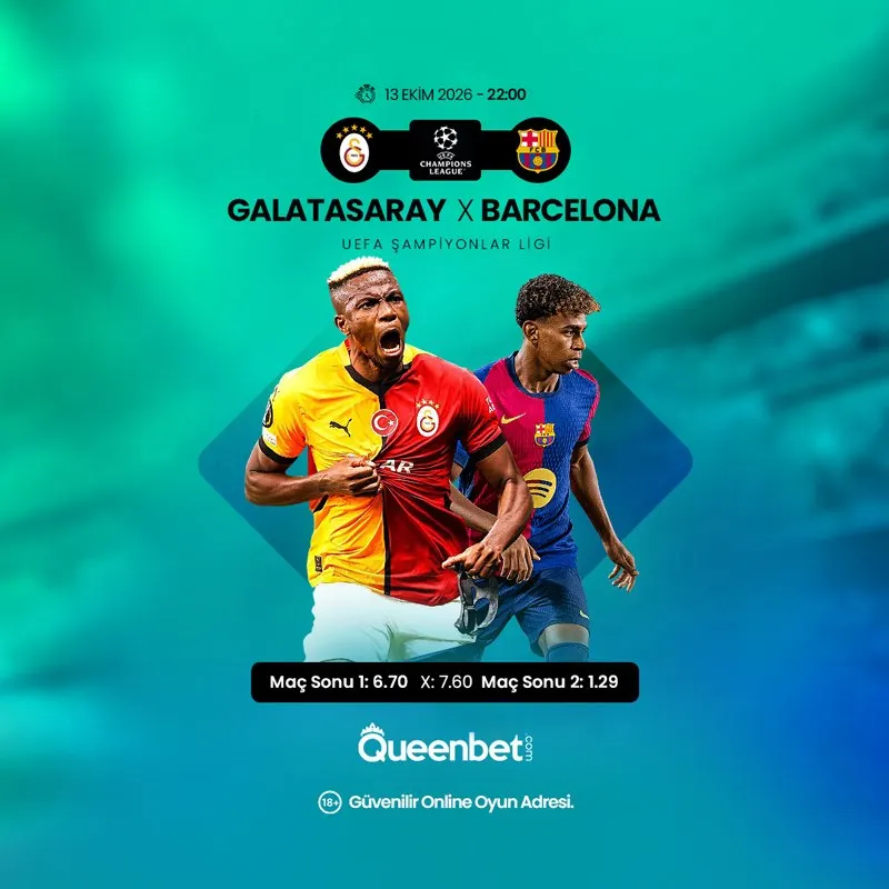 Queenbet Telegram: 🇹🇷 Avrupa gecesi! 🏆 Şampiyonlar Ligi ⏰ 22:00 Galatasaray - Barcelona Tribün…
