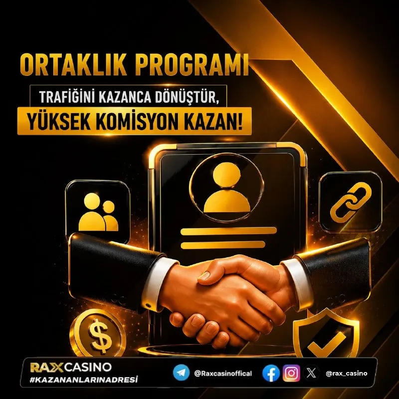 Raxcasino Telegram: 🤝 RaxCasino Ortaklık Programı Trafiğini kazanca dönüştür, yüksek komisyon…
