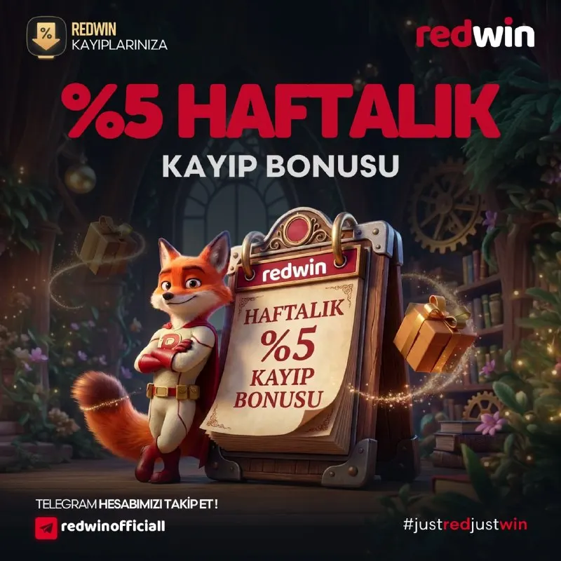 Redwin Telegram: 🛍 Ayrıcalıklarla dolu REDWİN VİP dünyasında HAFTALIK KAYIP BONUSU almayı…