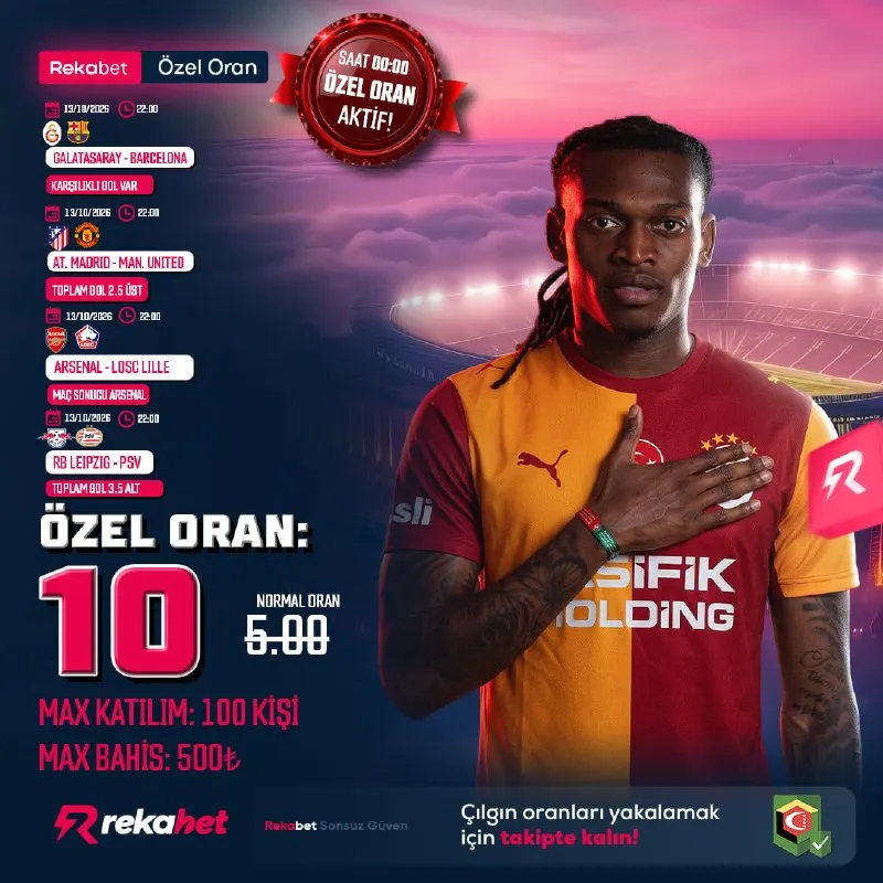 Rekabet Telegram: 🔥ŞAMPİYONLAR LİGİ ÖZEL ORAN KOMBİNESİ🔥 🕚 ŞİMDİ AKTİF! ⚽️ Galatasaray…