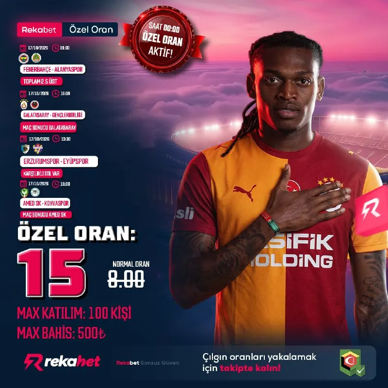 Rekabet Telegram: 🔥SÜPER LİG ÖZEL KOMBİNESİ🔥 🕚 17.10.2026 00:00'DA AKTİF! ⚽️ Fenerbahçe…