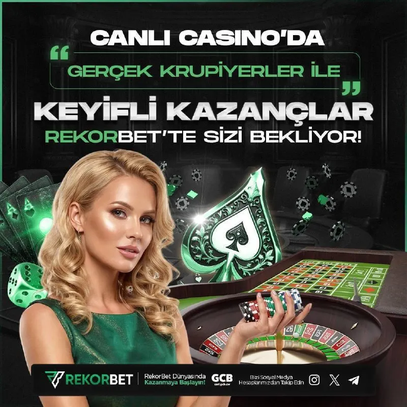 Rekorbet Telegram: 👀 Canlı Casino oyuncusuysan doğru yere bakıyorsun! 🃏 Gerçek kurpiyerlerle Canlı…