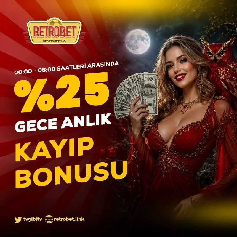 Retrobet Telegram: 🔥 GECEYİ KAÇIRMA, ŞANSI YAKALA! 🔥 🌙 Her Gece 00:00 – 06:00 arası %25 ANLIK…