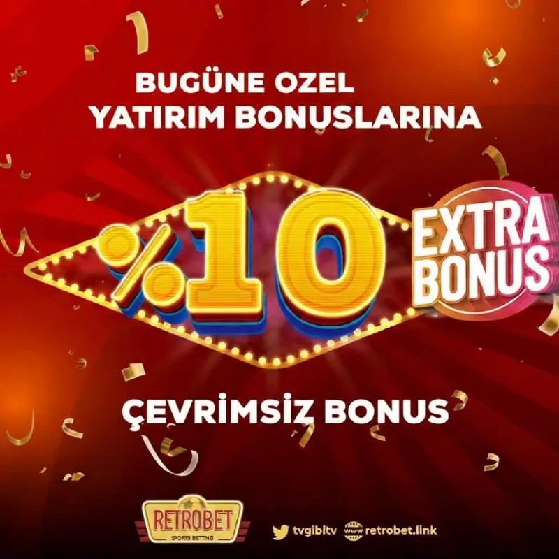 Retrobet Telegram: ⚠️ KAZANÇ YAĞMURU BAŞLADI ! 💰 Yatırımına Ek %10 EXTRA BONUS 🚫 Çevrim şartı yok…