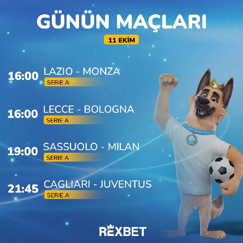Rexbet Telegram: 🇮🇹 Serie A'da günün rekabet dolu maçları! Rexbet'in yüksek oranlarıyla kuponunu…
