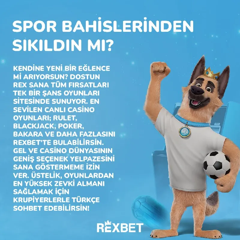 Rexbet Telegram: 🎰 Spor bahislerinden sıkıldın mı? Dostun Rex sana canlı casino dünyasını…
