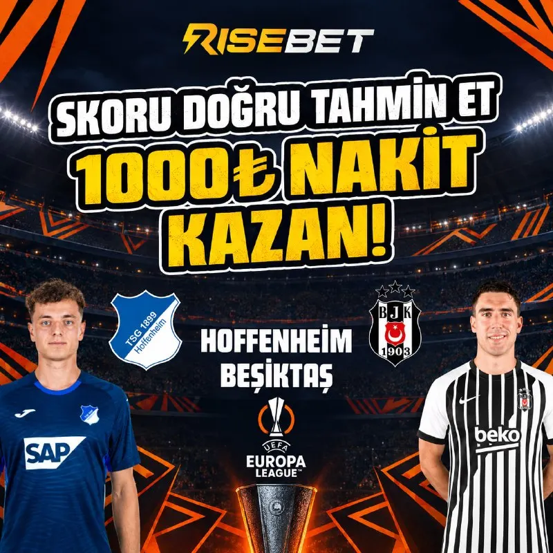 Risebet Telegram: ⭐⭐⭐⭐⭐⭐⭐⭐ 🇩🇪 Hoffenheim 🏆 Beşiktaş 🇹🇷 ⚽️ Skoru Doğru Tahmin Et! İlk 25 Kişiden…