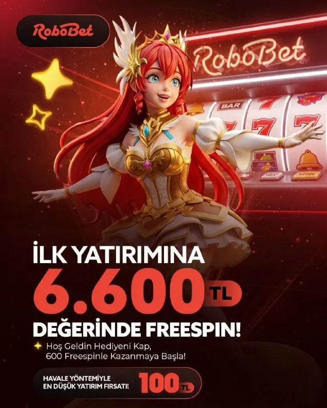Robobet Telegram: 🎰 ROBOBET'TE İLK YATIRIMINA 6.600 TL DEĞERİNDE HEDİYE FREESPIN! 🎉 Hemen ilk…