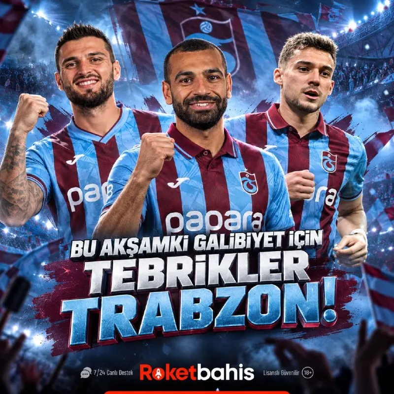 Roketbahis Telegram: 🇹🇷 AVRUPA’DA TRABZONSPOR GECESİ! 💙❤️ 🇹🇷 Rakibi karşısında sahaya karakterini…