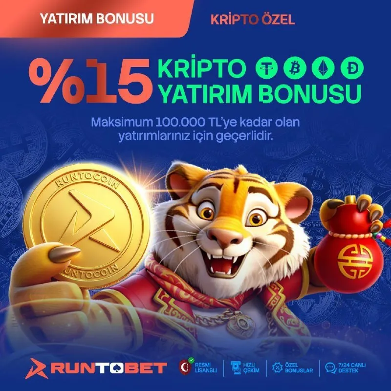 Runtobet Telegram: 🪙🔥 %15 KRİPTO YATIRIM BONUSU RUNTOBET’TE! 🎁 💎 KRİPTO İLE YATIR, BONUSUNU KAP! 🚀…