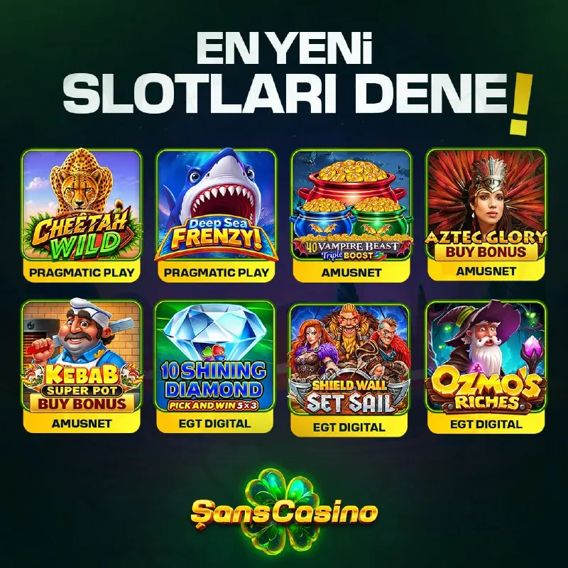 Şanscasino Telegram: 🆕 EN YENİ SLOTLARI DENE! 🎰 Şans Casino slot menüsü yenilendi! En yeni slotlar…