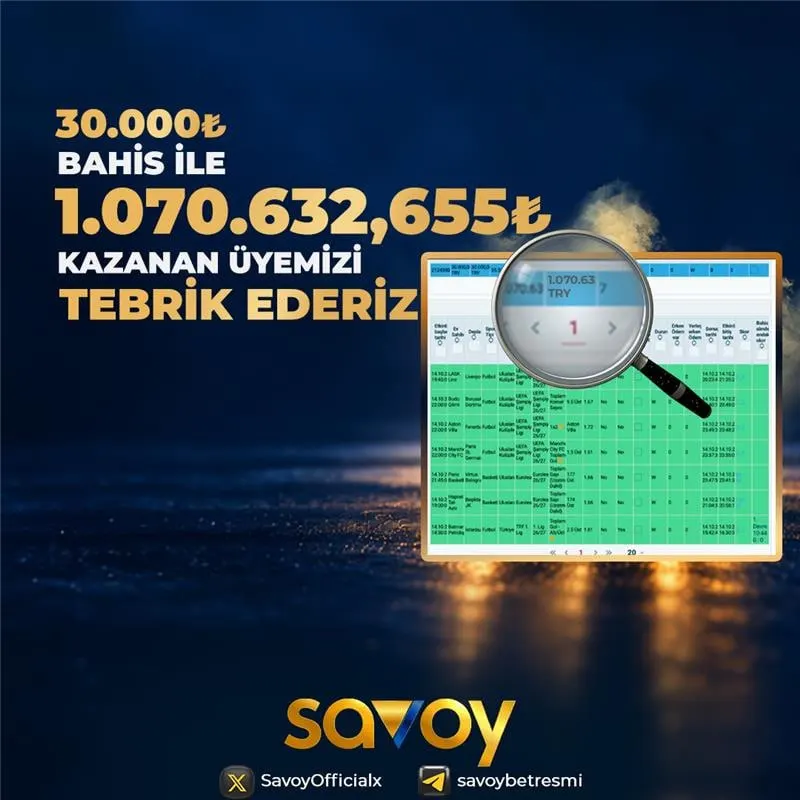 Savoybetting Telegram: 💯 SAVOY ÜYELERİNE KAZANDIRMAYA DEVAM EDİYOR 💯 🤑 Bahis miktarı : 30.000₺ 💵…