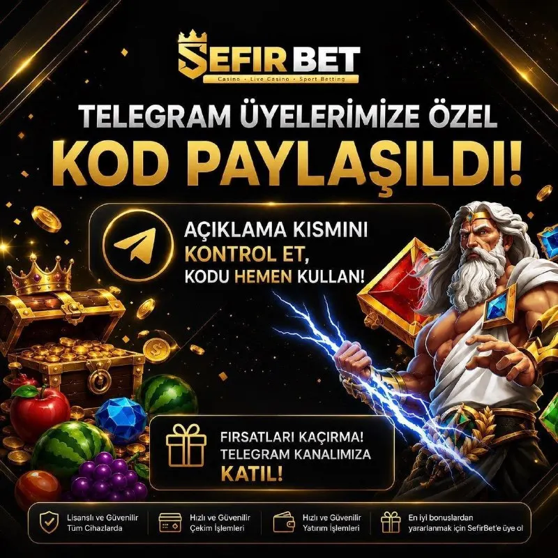 Sefirbet Telegram: 🌃 TELEGRAM'A ÖZEL ETKİNLİK! 🎁 Kod: TSSALAHX 🎰 Geçerli Alan: Casino 👨‍💻Kural…